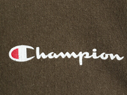 90s チャンピオン 半袖 Tシャツ メンズ L オールド 100% コットン ヘビーウェイト ワンポイント スクリプト ロゴ シンプル カーキ ブラウン