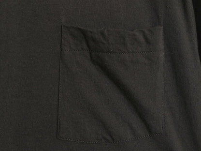 80s USA製 フルーツオブザルーム ポケット付き 無地 半袖 Tシャツ メンズ M 小さめ S 程/ ヴィンテージ シングルステッチ ポケT 耳付き 黒