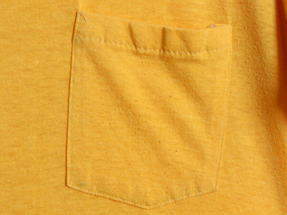 80s USA製 マクレガー ポケット付き 無地 半袖 Tシャツ メンズ L 小さめ M 古着 ヴィンテージ シングルステッチ ポケT カットソー イエロー