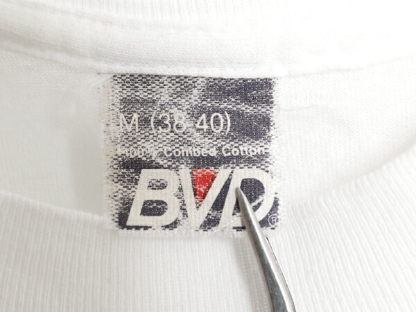 80s USA製 BVD 無地 半袖 Tシャツ M 小さめ メンズ S 程 ヴィンテージ コットン シングルステッチ アンダーシャツ カットソー シンプル 白
