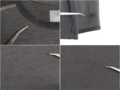 ノースフェイス ボーダー 長袖 Tシャツ メンズ L / アウトドア ロンT ロングスリーブ カットソー インナー ストレッチ ワンポイント 黒 灰