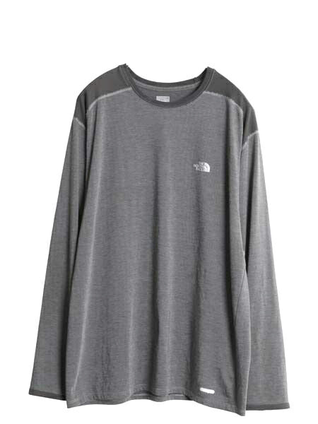 ノースフェイス ボーダー 長袖 Tシャツ メンズ L / アウトドア ロンT ロングスリーブ カットソー インナー ストレッチ ワンポイント 黒 灰