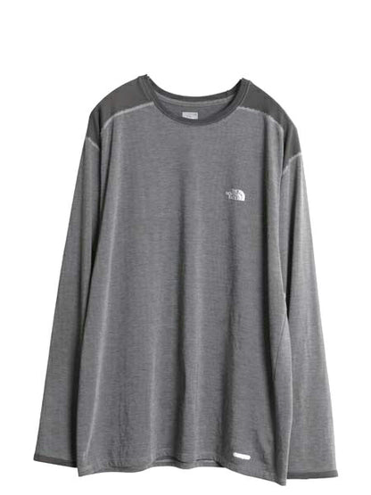 ノースフェイス ボーダー 長袖 Tシャツ メンズ L / アウトドア ロンT ロングスリーブ カットソー インナー ストレッチ ワンポイント 黒 灰