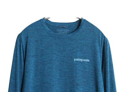 パタゴニア キャプリーン 両面 プリント 長袖 Tシャツ メンズ S 19年製 アウトドア ストレッチ 波タグ バックプリント カットソー トップス