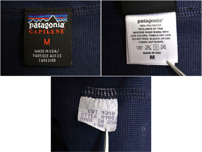 ほぼ デッドストック 90s USA製 パタゴニア キャプリーン ハーフジップ 長袖 Tシャツ メンズ M 98年製 オールド ロンT ストレッチ インナー
