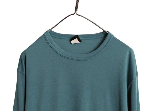 90s USA製 パタゴニア キャプリーン 長袖 Tシャツ メンズ L オールド アウトドア ロンT アンダーシャツ ストレッチ インナー 無地 グリーン
