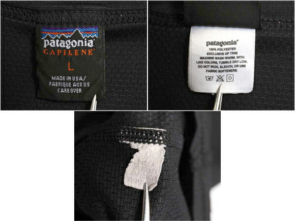 90s USA製 パタゴニア キャプリーン 長袖 Tシャツ メンズ L / 99年製 オールド アウトドア ロンT アンダーシャツ ストレッチ 無地 ブラック
