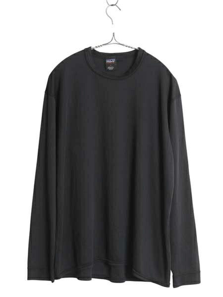 90s USA製 パタゴニア キャプリーン 長袖 Tシャツ メンズ L / 99年製 オールド アウトドア ロンT アンダーシャツ ストレッチ 無地 ブラック
