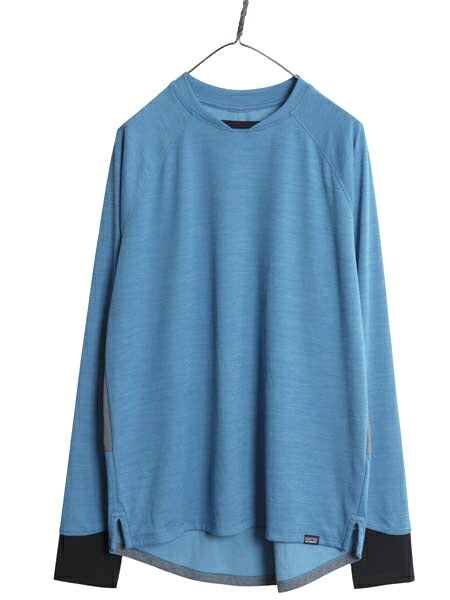 パタゴニア 長袖 Tシャツ メンズ L / 22年製 アウトドア ロンT ストレッチ サイクル ジャージ ロングスリーブ カットソー サイクリング 青