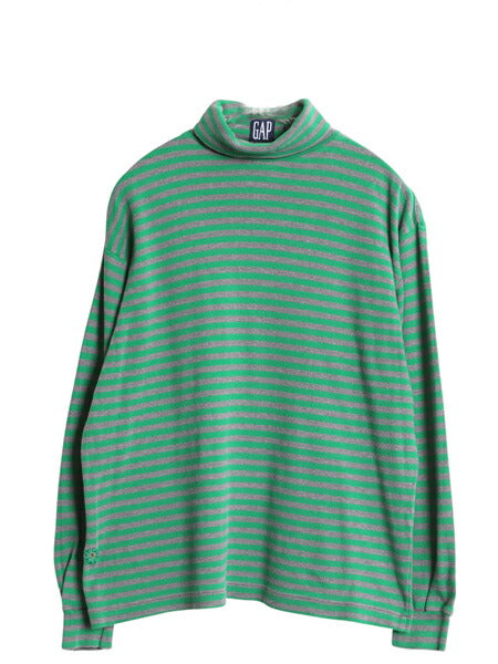 90s オールド ギャップ タートルネック ボーダー 長袖 Tシャツ メンズ レディース S / ロンT スムース コットン シングルステッチ ツートン