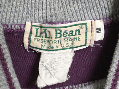 80s USA製 エルエルビーン モックネック ボーダー 長袖 Tシャツ メンズ レディース M / ヴィンテージ ロンT ラガーシャツ ヘビーウェイト