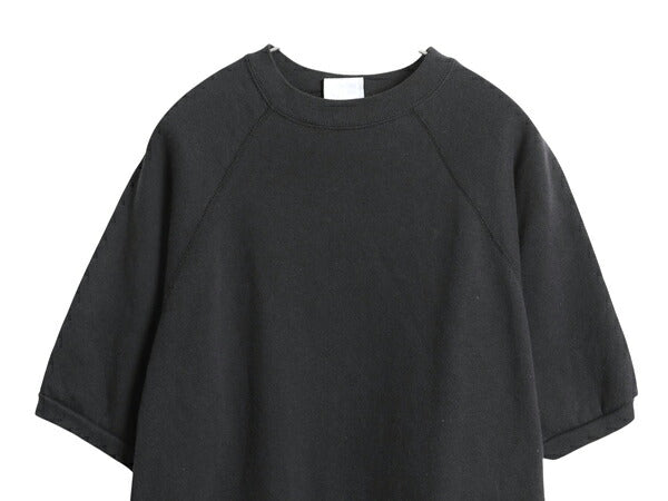 90s USA製 半袖 スウェット メンズ レディース XL / オールド 無地 トレーナー 裏起毛 ラグラン 大きいサイズ  スエット シンプル ブラック