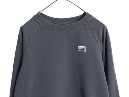 パタゴニア クルーネック スウェット レディース M / アウトドア トレーナー カットソー 長袖 Tシャツ ロンT 薄手 ワンポイント 白タグ 灰