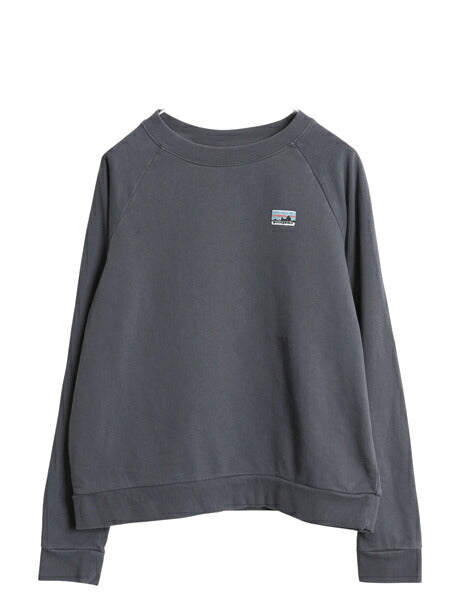 パタゴニア クルーネック スウェット レディース M / アウトドア トレーナー カットソー 長袖 Tシャツ ロンT 薄手 ワンポイント 白タグ 灰
