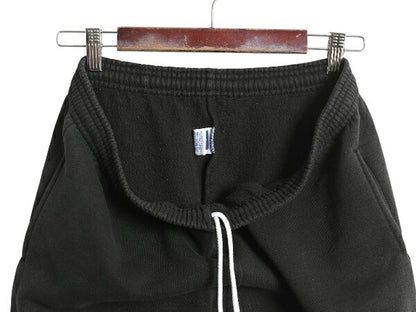 90s USA製 ラッセル 無地 スウェット パンツ メンズ レディース L 古着 オールド ポケット付き 裏起毛 トレーナー イージーパンツ ブラック