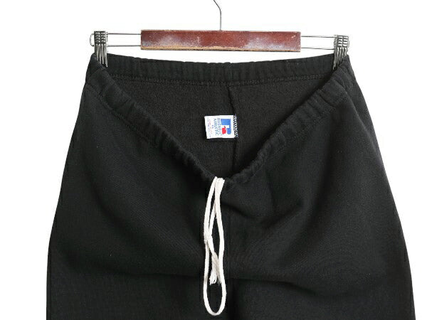 90s USA製 ラッセル 無地 スウェット パンツ メンズ XL 古着 オールド 裏起毛 トレーナー 大きいサイズ イージーパンツ シンプル ブラック