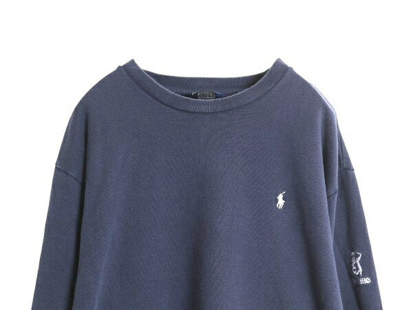 90s ポロゴルフ ラルフローレン ワンポイント スウェット メンズ L / オールド ポロ トレーナー 裏起毛なし 薄手 クルーネック シンプル 紺