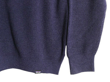 パタゴニア ユークラッグ ニット セーター メンズ XL 古着 18年製 アウトドア 無地 ワッフル リブ編み 大きいサイズ ワンポイント ネイビー