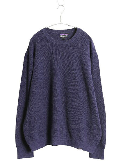 パタゴニア ユークラッグ ニット セーター メンズ XL 古着 18年製 アウトドア 無地 ワッフル リブ編み 大きいサイズ ワンポイント ネイビー