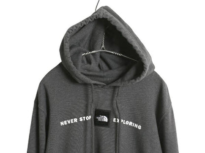ノースフェイス スウェット フード パーカー メンズ XL 裏起毛 プリント トレーナー プルオーバー ボックスロゴ サガラ ワッペン シンプル