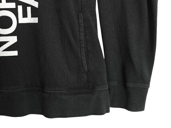 ノースフェイス プリント スウェット フード パーカー レディース XXL アウトドア トレーナー プルオーバー 裏起毛 大きいサイズ ブラック