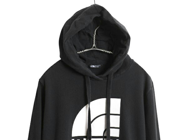 ノースフェイス プリント スウェット フード パーカー レディース XXL アウトドア トレーナー プルオーバー 裏起毛 大きいサイズ ブラック