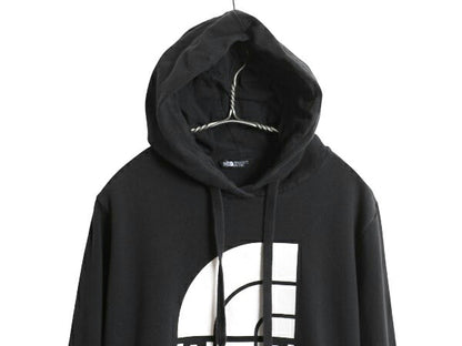 ノースフェイス プリント スウェット フード パーカー レディース XXL アウトドア トレーナー プルオーバー 裏起毛 大きいサイズ ブラック
