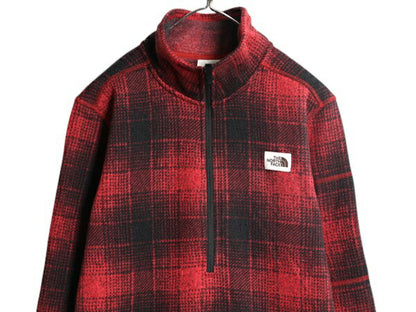 US企画 ノースフェイス チェック ゴードン ライオンズ ハーフジップ メンズ M 古着 The North Face フリース ジャケット ブルゾン オンブレ