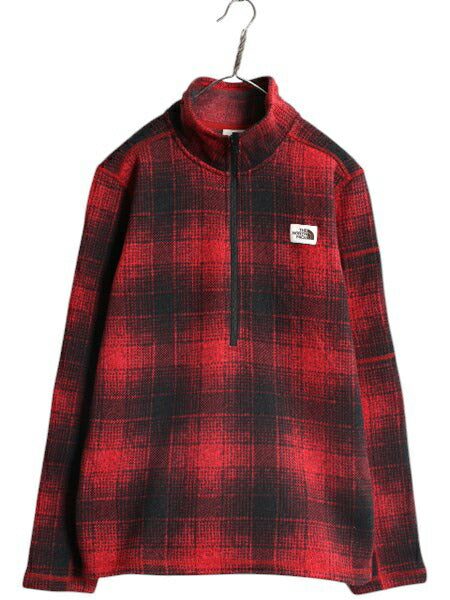 US企画 ノースフェイス チェック ゴードン ライオンズ ハーフジップ メンズ M 古着 The North Face フリース ジャケット ブルゾン オンブレ