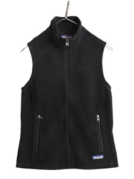 パタゴニア シンチラ フリース ベスト レディース XS / 古着 16年製 Patagonia アウトドア フルジップ 重ね着 前開き ハイネック ブラック