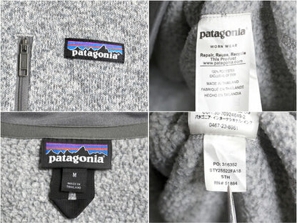 パタゴニア ベターセーター ハーフジップ メンズ M 18年製 Patagonia フリース ジャケット プルオーバー ブルゾン 裏起毛 カレッジ 刺繍 灰