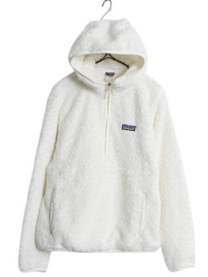 パタゴニア ロスガトス ハーフジップ レディース M 古着 20年製 Patagonia アウトドア フリース プルオーバー ジャケット フード 毛足 ボア