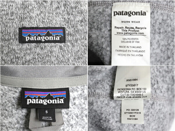 パタゴニア ベターセーター ハーフジップ レディース S 18年製 Patagonia ニット フリース ジャケット プルオーバー ジャンパー 裏起毛 灰