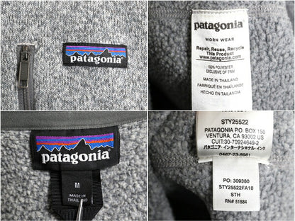 パタゴニア ベターセーター ハーフジップ メンズ M 18年製 Patagonia フリース ジャケット プルオーバー ブルゾン 裏起毛 カレッジ 刺繍 灰