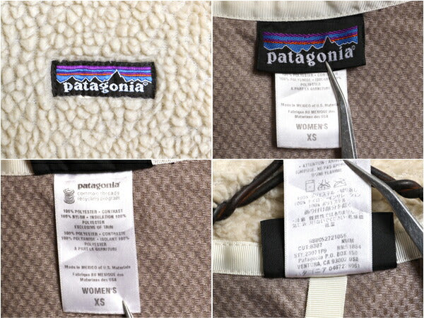 パタゴニア クラシック レトロX ジャケット レディース XS 古着 09年製 Patagonia フルジップ アウトドア フリース パイル 廃盤 ナチュラル