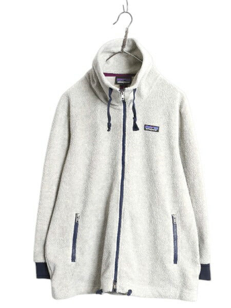 パタゴニア シアーリング ジャケット レディース XS 18年製 Patagonia アウトドア フルジップ フリース 毛足 ボア ハイネック ツートン 灰