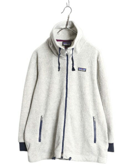 パタゴニア シアーリング ジャケット レディース XS 18年製 Patagonia アウトドア フルジップ フリース 毛足 ボア ハイネック ツートン 灰