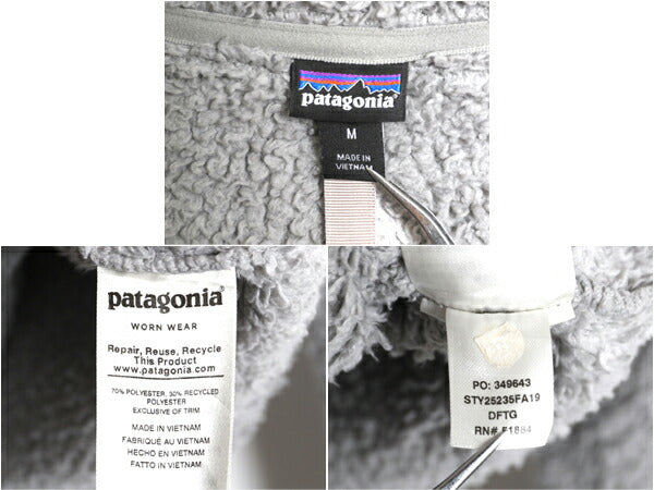 パタゴニア ロスガトス ハーフジップ レディース M / 19年製 Patagonia アウトドア パイル フリース プルオーバー ジャケット 毛長 ボア 灰