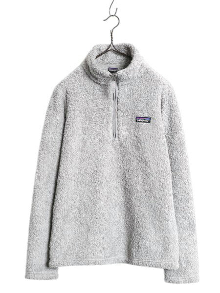 パタゴニア ロスガトス ハーフジップ レディース M / 19年製 Patagonia アウトドア パイル フリース プルオーバー ジャケット 毛長 ボア 灰