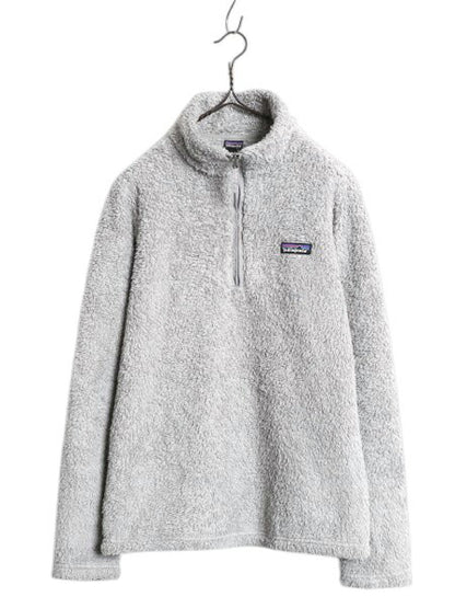 パタゴニア ロスガトス ハーフジップ レディース M / 19年製 Patagonia アウトドア パイル フリース プルオーバー ジャケット 毛長 ボア 灰
