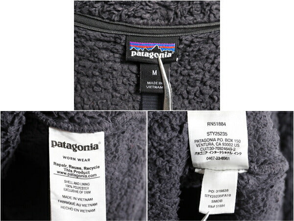 パタゴニア ロスガトス ハーフジップ レディース M 古着 18年製 Patagonia パイル フリース ボア ジャケット プルオーバー アウトドア 濃灰