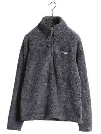 パタゴニア ロスガトス ハーフジップ レディース M 古着 18年製 Patagonia パイル フリース ボア ジャケット プルオーバー アウトドア 濃灰