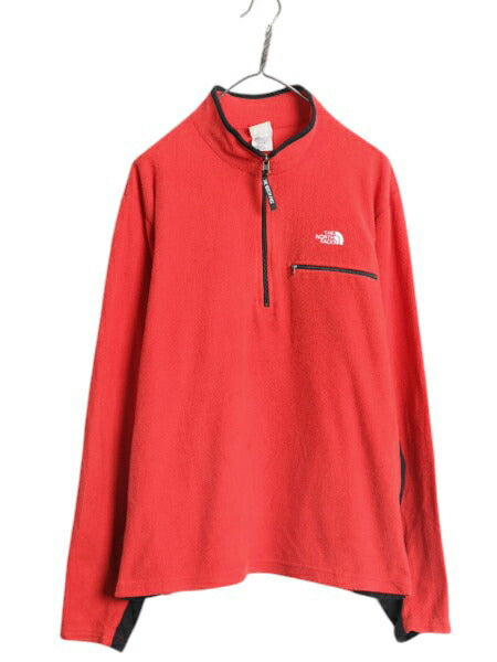 ノースフェイス ハーフジップ 長袖 フリース Tシャツ メンズ XL 古着 The North Face ストレッチ ハイネック プルオーバー 薄手 ツートン