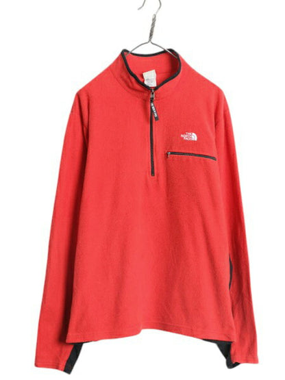 ノースフェイス ハーフジップ 長袖 フリース Tシャツ メンズ XL 古着 The North Face ストレッチ ハイネック プルオーバー 薄手 ツートン