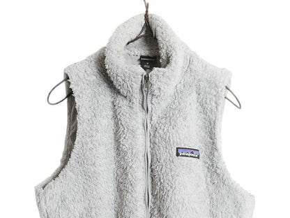 パタゴニア ロスガトス フリース ベスト レディース S 古着 Patagonia ハイ パイル ボア 重ね着 フルジップ アウトドア ハイネック ジレ 灰
