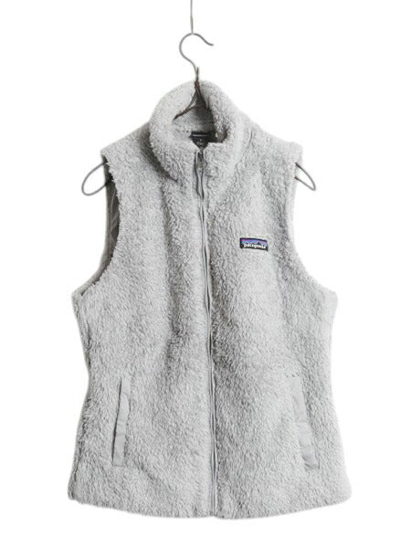 パタゴニア ロスガトス フリース ベスト レディース S 古着 Patagonia ハイ パイル ボア 重ね着 フルジップ アウトドア ハイネック ジレ 灰