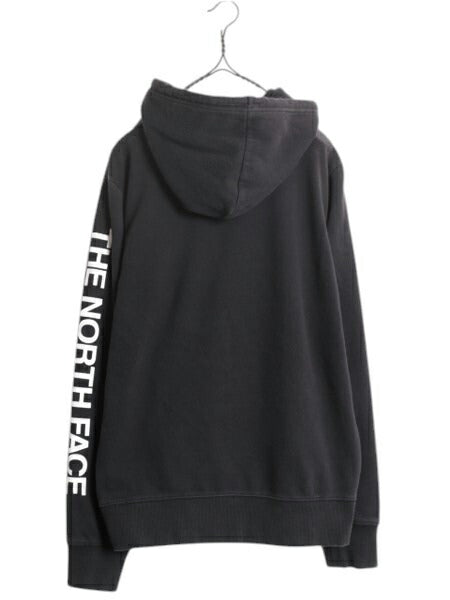 ノースフェイス ベア イラスト プリント スウェット フード パーカー メンズ M / 古着 The North Face プルオーバー 裏起毛 アウトドア 黒