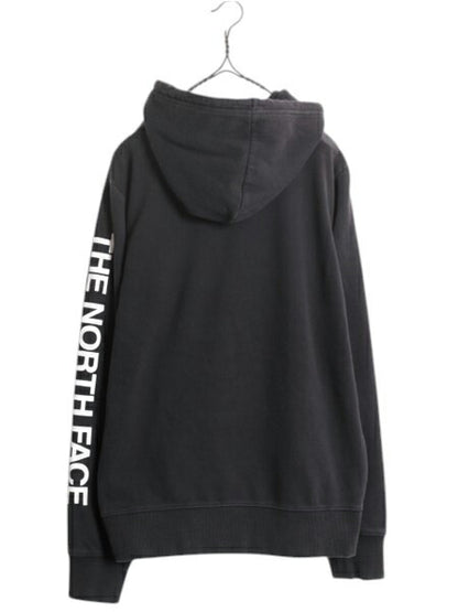 ノースフェイス ベア イラスト プリント スウェット フード パーカー メンズ M / 古着 The North Face プルオーバー 裏起毛 アウトドア 黒