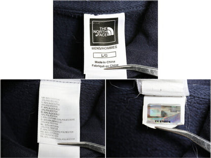 ノースフェイス ロゴ 刺繍 スウェット フード パーカー メンズ L The North Face アウトドア プルオーバー 裏起毛 トレーナー フェルト 紺