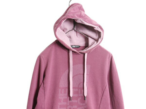 ノースフェイス プリント スウェット フード パーカー レディース M The North Face アウトドア プルオーバー トレーナー 裏起毛 ツートン